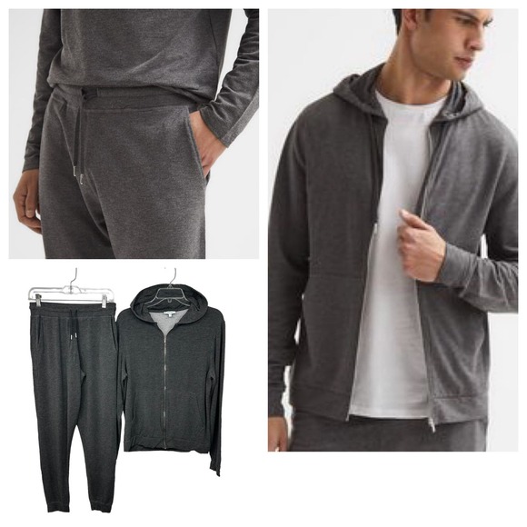 Reiss Other - Reiss Gray Track Suit Mens Size XS/S Full Zip Hoodie & Joggers Sweatpants SOFT